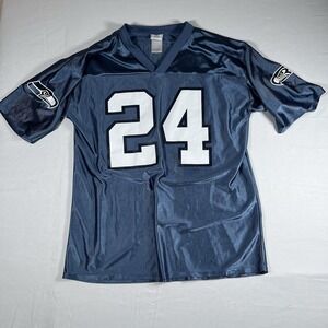 NFL Team Apparel Seattle Seahawks Marshawn Lynch #24 Blue Jersey Size L